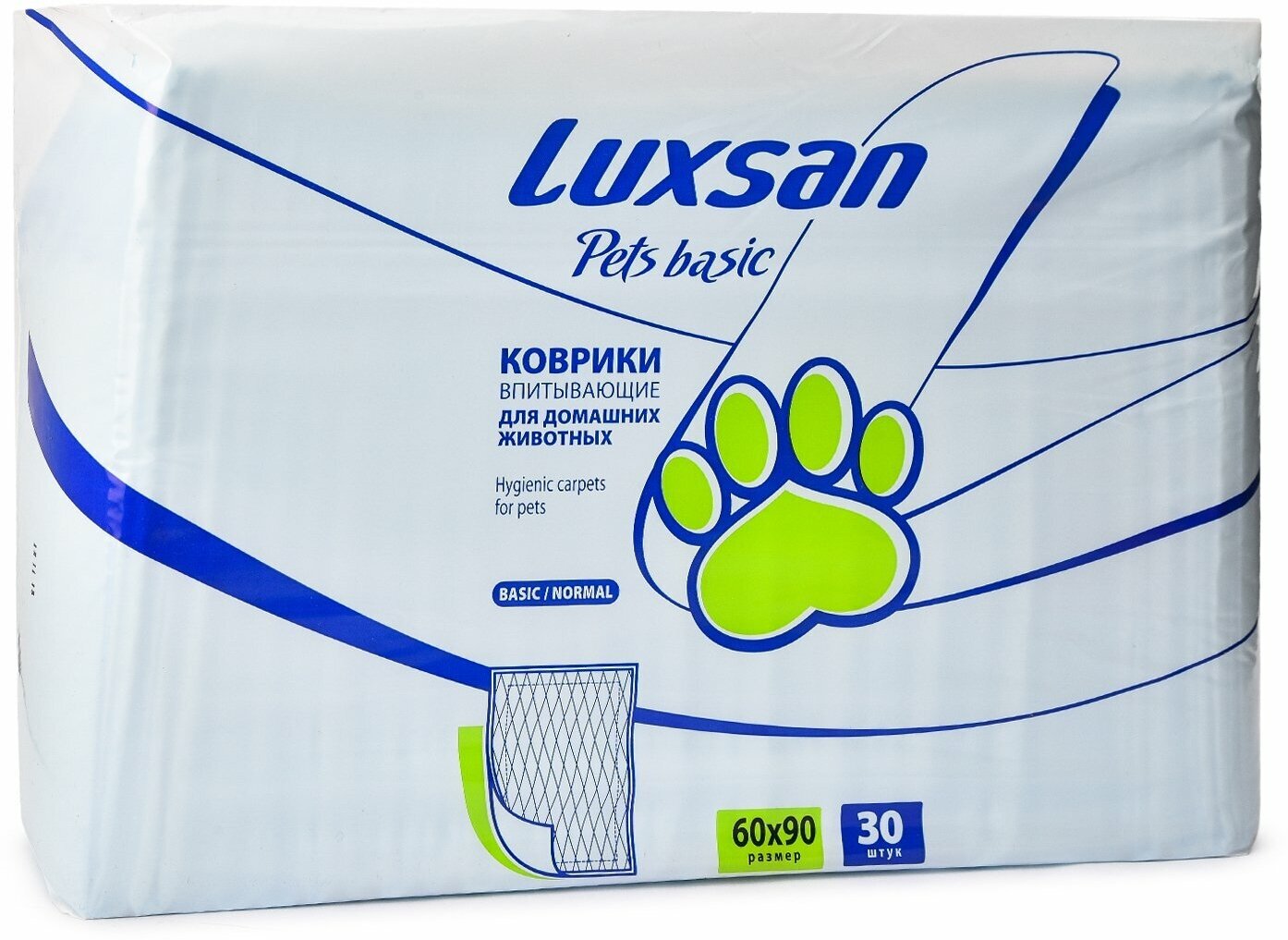 Пеленки (коврики) для собак впитывающие Luxsan Pets Basic 60х90 см 60 см 90 см 30 шт.