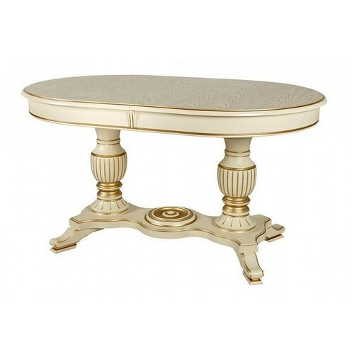Стол BERGAMO 1450 EV белый с золотой патиной