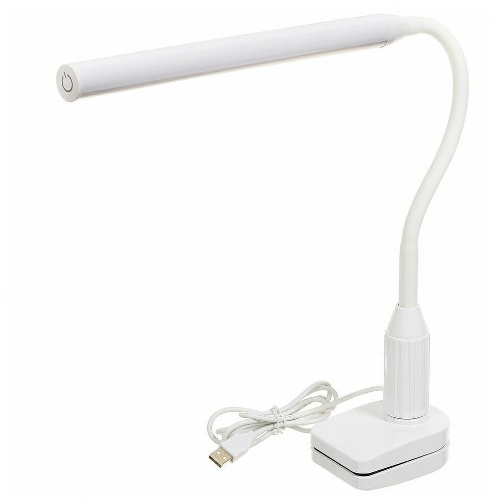 Светильник настольный на прищепке, с USB, белый, SPE14013-8285C/1