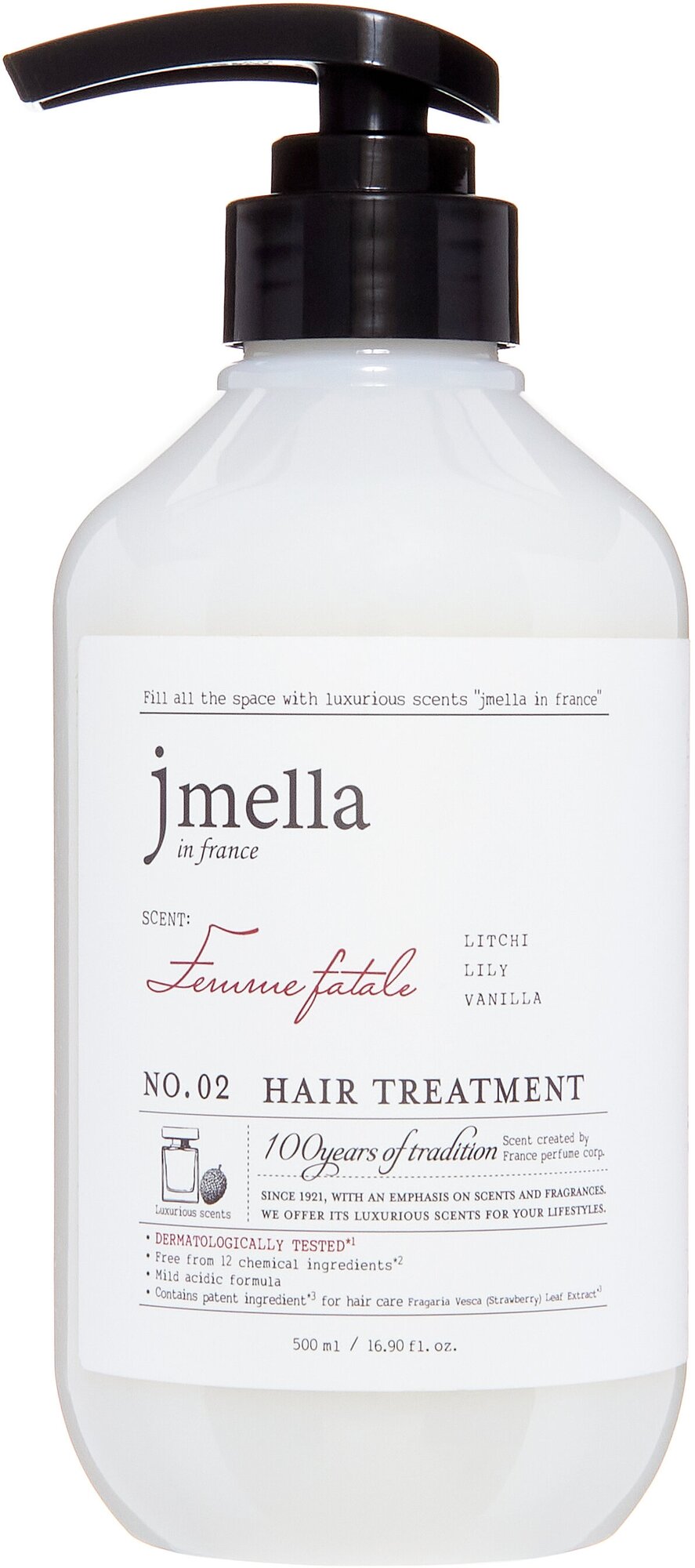 JMELLA IN FRANCE FEMME FATALE HAIR TREATMENT Маска для волос "Личи, лилия, ваниль" 500мл