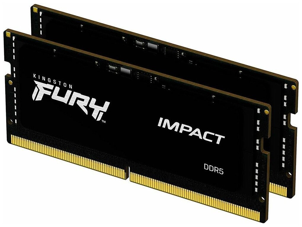 Оперативная память для ноутбука 32Gb (2x16Gb) PC5-38400 4800MHz DDR5 SO-DIMM CL38 Kingston Fury Impact KF548S38IBK2-32