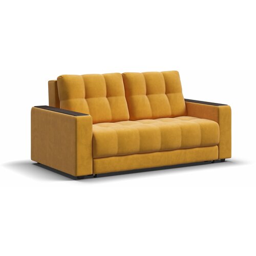 Диван-кровать BOSS 2, выкатной easy roll, велюр Monolit желтый, 167х112х88 см
