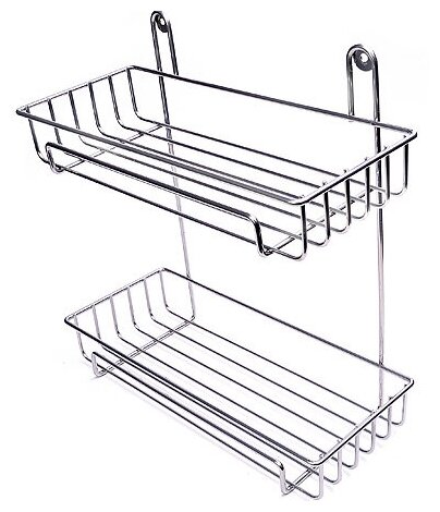 Полка настенная 2-х ярусная (29*125*30см) хром АЛТ92С