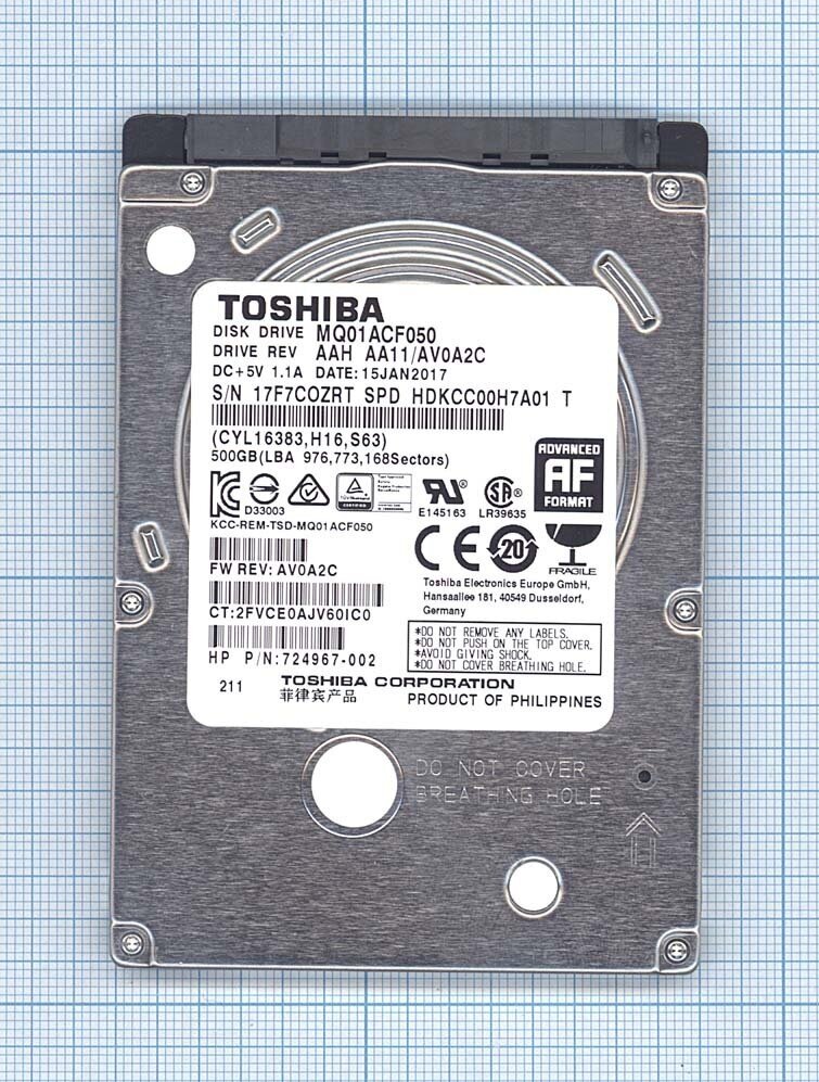 Внутренний жесткий диск Toshiba MQ01ACF050 500 Гб