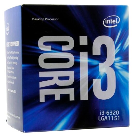 Процессор Intel Core i3-6320 Skylake LGA1151, 2 x 3900 МГц, OEM