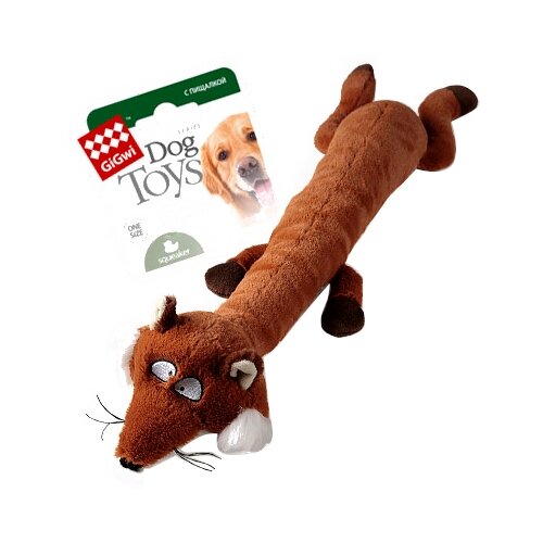 Игрушка для собак GiGwi Dog Toys Лиса (75231), коричневый, 1шт. игрушка для собак gigwi лиса с большой пищалкой 63 см 1 шт