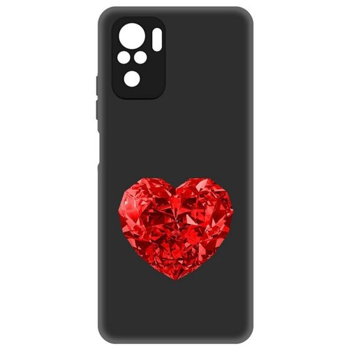 Чехол-накладка Krutoff Soft Case Рубиновое сердце для Xiaomi Poco M5s черный чехол накладка krutoff soft case рубиновое сердце для xiaomi 13t pro черный
