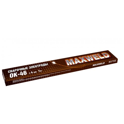 Сварочные электроды MAXWELD сталь ОК-46 4 мм, 1 кг сварочные электроды maxweld сталь ок 46 3 мм 5 кг