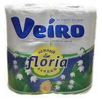 Туалетная бумага Veiro Floria Нежный ландыш двухслойная 4 шт.