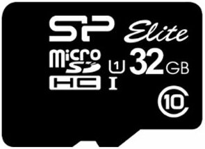 Карта памяти Silicon Power ELITE microSDHC UHS Class 1 Class 10 32 GB, чтение: 85 MB/s, запись: 15 MB/s, черный