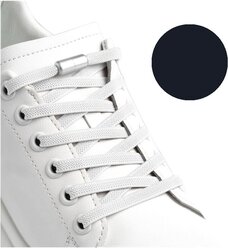 Шнурки для обуви с фиксатором эластичные, длина - 100 см, толщина 3 мм, цвет черный