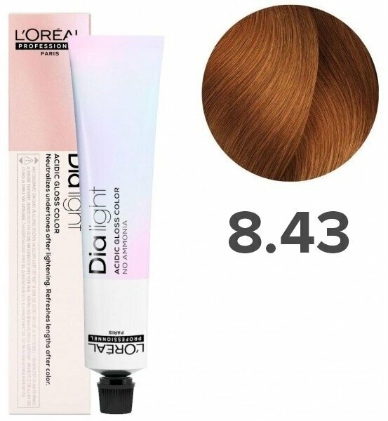 L'Oreal Professionnel Dia Light Краска для волос, 8.43 светлый блондин медно-золотистый, 50 мл