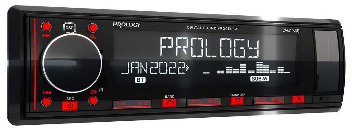 Автомагнитола 1DIN, USB/BT, Prology CMD-330 DSP