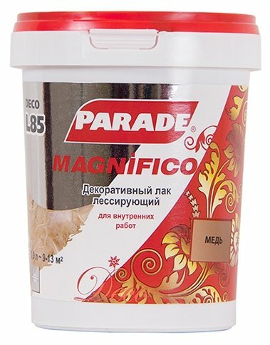 Декоративный строительный лак PARADE DECO Magnifico L85 Медь 0,9л