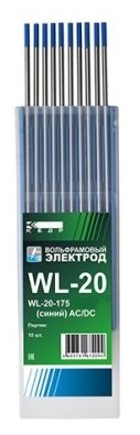 Электрод вольфрамовый WL-20-175 (10 шт; 1.6 мм; синий; AC/DC) Кедр 7340003