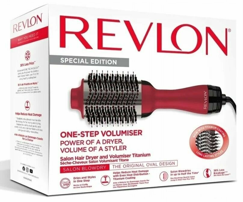 Фен-щетка Расческа с ионизацией Revlon Titanium RVDR5279UKE Сушилка для завивки Термощетка - фотография № 7