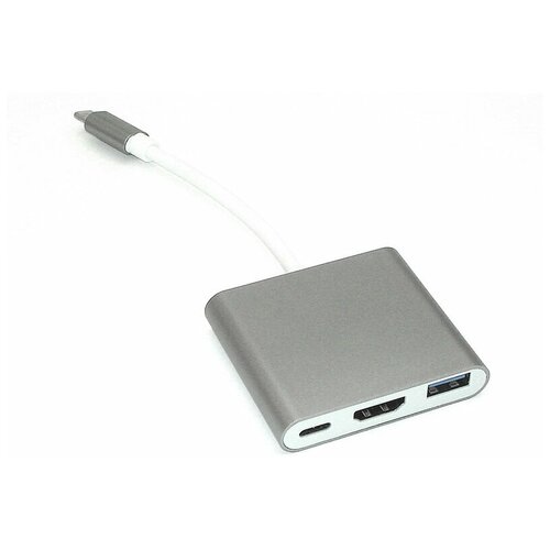 Адаптер Type-C на USB, HDMI 4K Type-С для MacBook серый