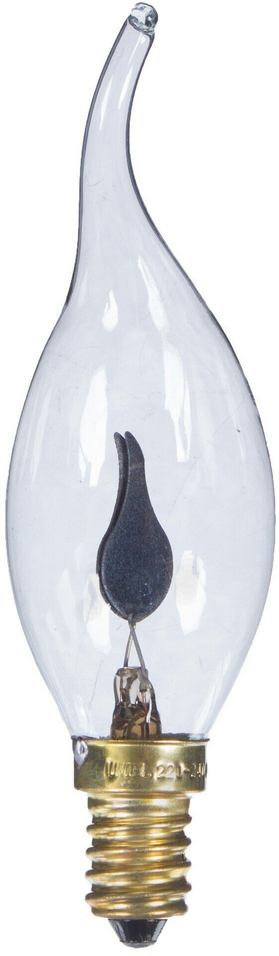 фото Лампа накаливания Uniel E14 220-240 В 3 Вт свеча на ветру с эффектом пламени