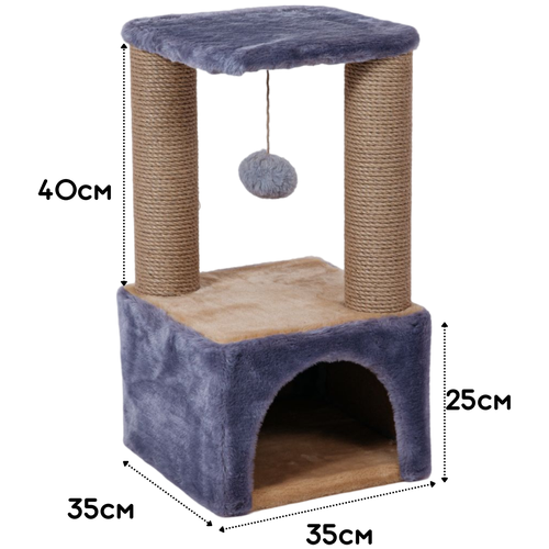 Когтеточка с домиком для кошки / когтеточка для кошки с лежанкой / домик для кошки когтеточка домик для кошки kuchenland 42х44 см с игрушкой складная полиэстер серая favorite pet