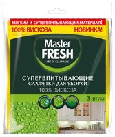 Салфетка Master FRESH супервпитывающая 3 шт розовый/синий/желтый