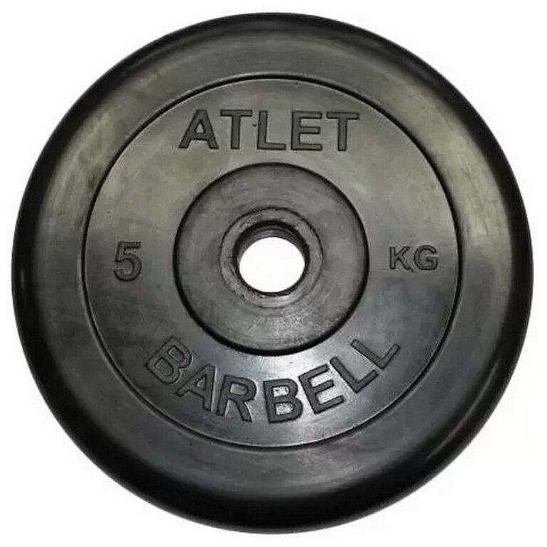 Диск Mb Barbell MB Atlet B31-5 для штанги обрезин. 5кг черный/черный (28266400) - фото №1