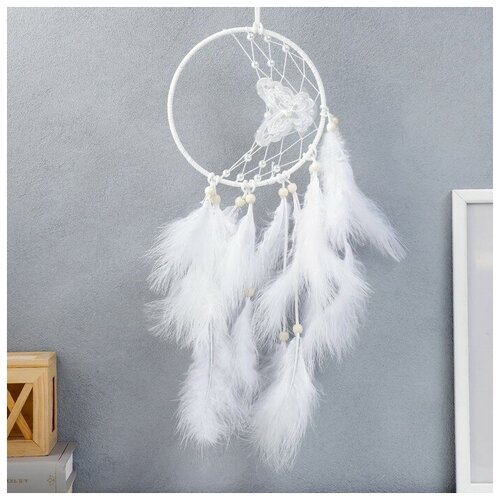 Ловец снов Бабочка и бусины белый d16 см 55х16 см 1327₽