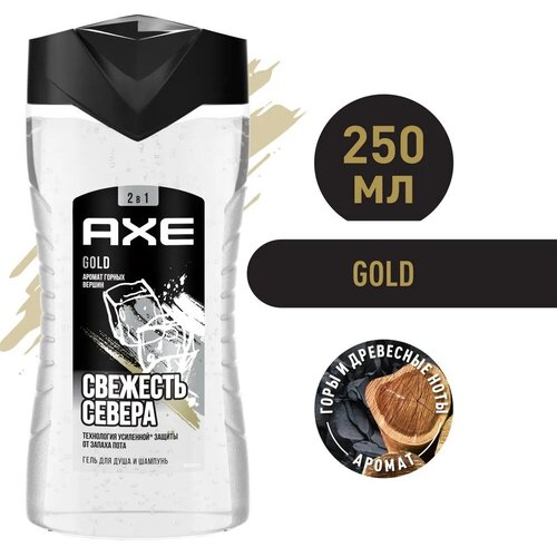 Axe Гель для душа и шампунь 2в1 Gold, 250 мл