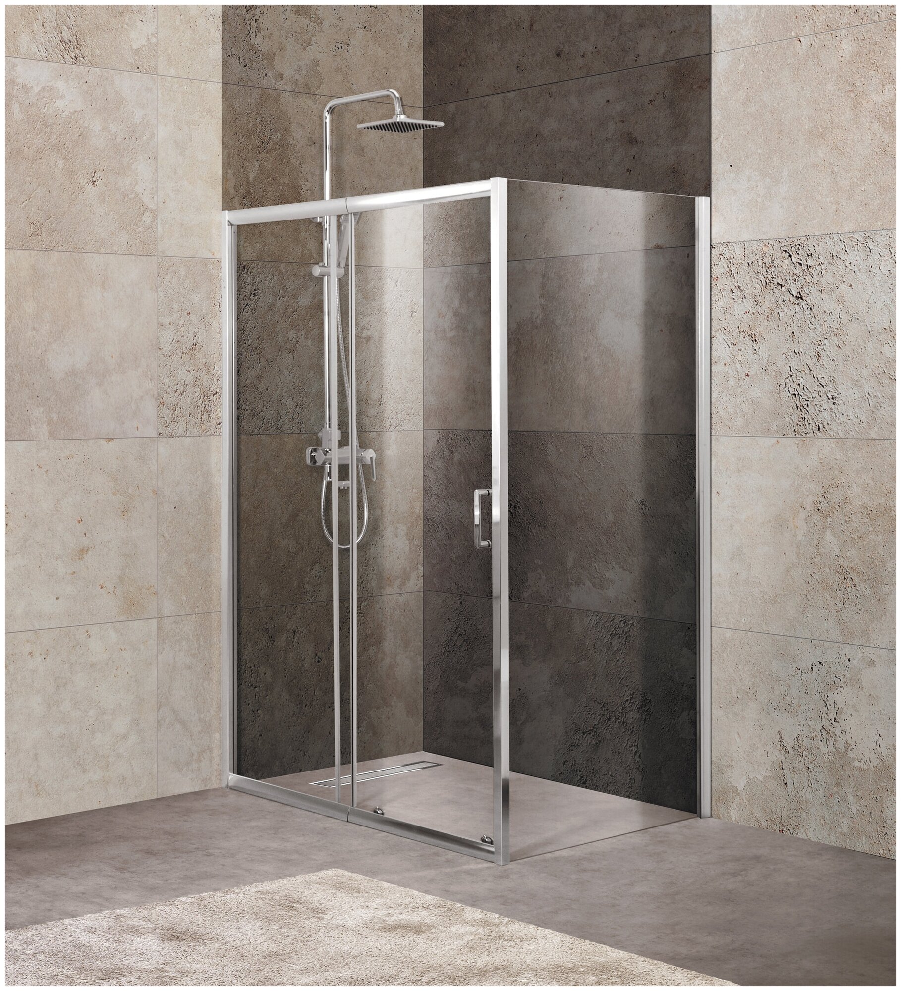 Душевой уголок BelBagno UNIQUE-AH-1-120/135-90-C-Cr