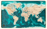 Панно ArtWood Planet Карта глубин Мир 60х40 см