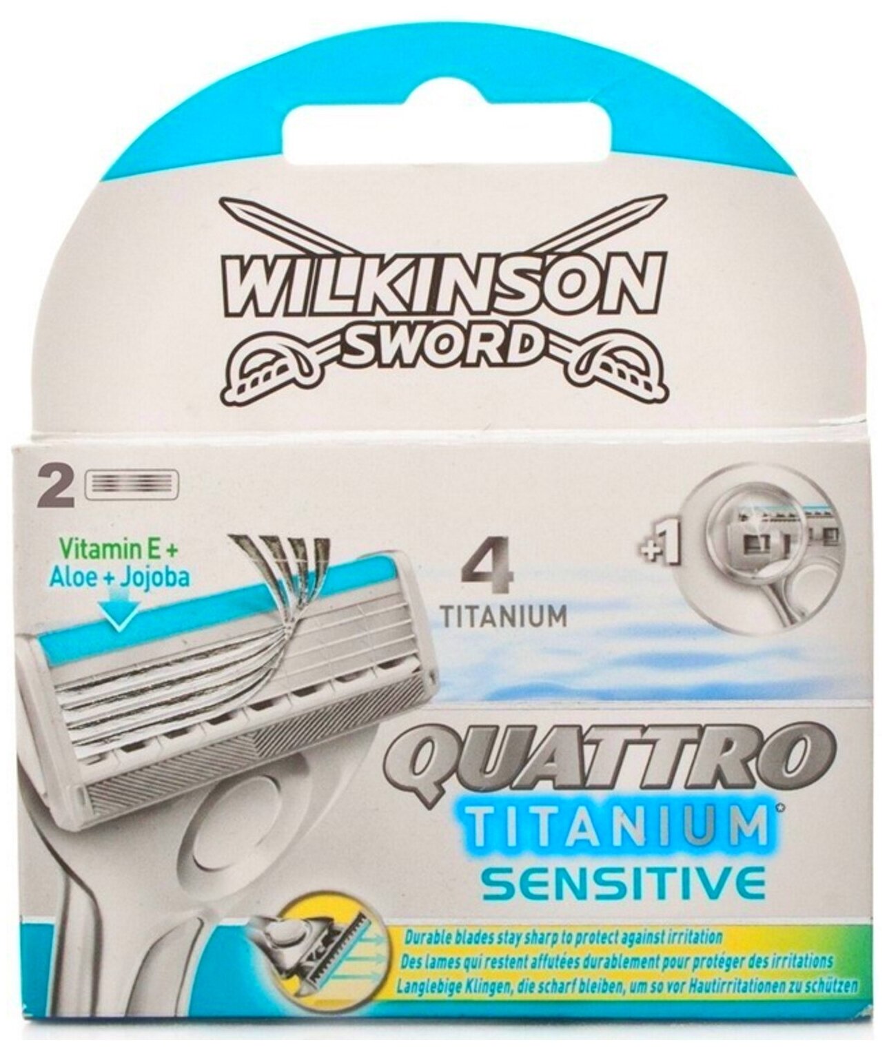 Сменные кассеты Wilkinson Sword Quattro Titanium Senset, 2 шт.