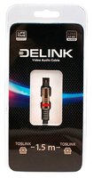 Кабель Delink TosLink - TosLink 1 м серый