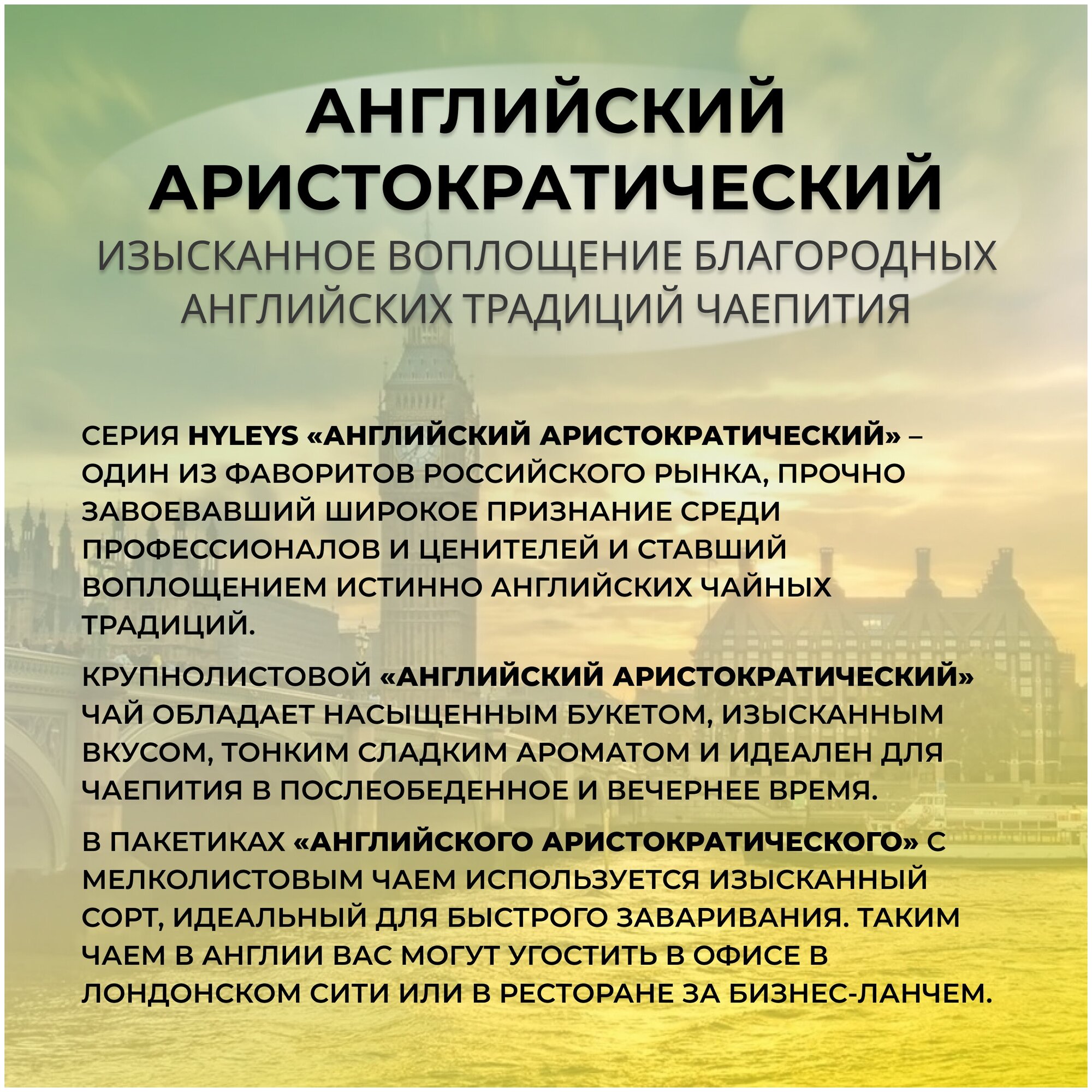 HYLEYS Чай листовой Английский Аристократический, особо крупный лист, черный, 100 г - фотография № 6