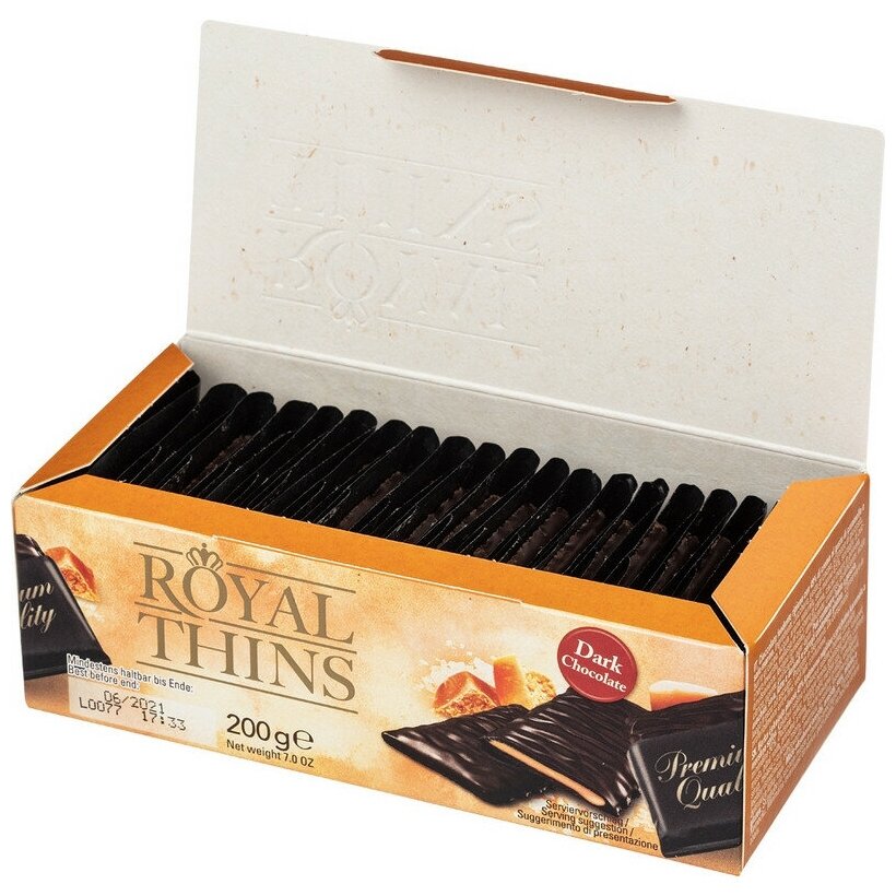 Шоколад Royal Thins Caramel & Sea Salt с солёной карамелью, 200 г - фотография № 1