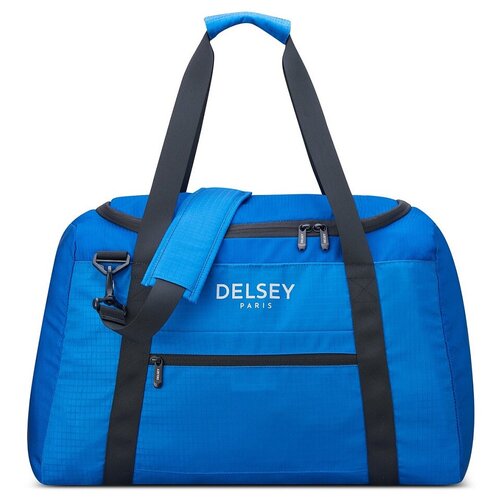 Сумка дорожная Delsey, плечевой ремень, голубой