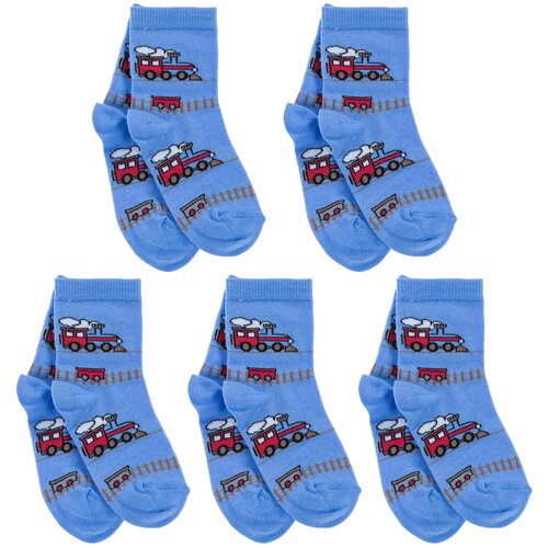 Комплект из 5 пар детских носков LORENZLine голубые, размер 6-8