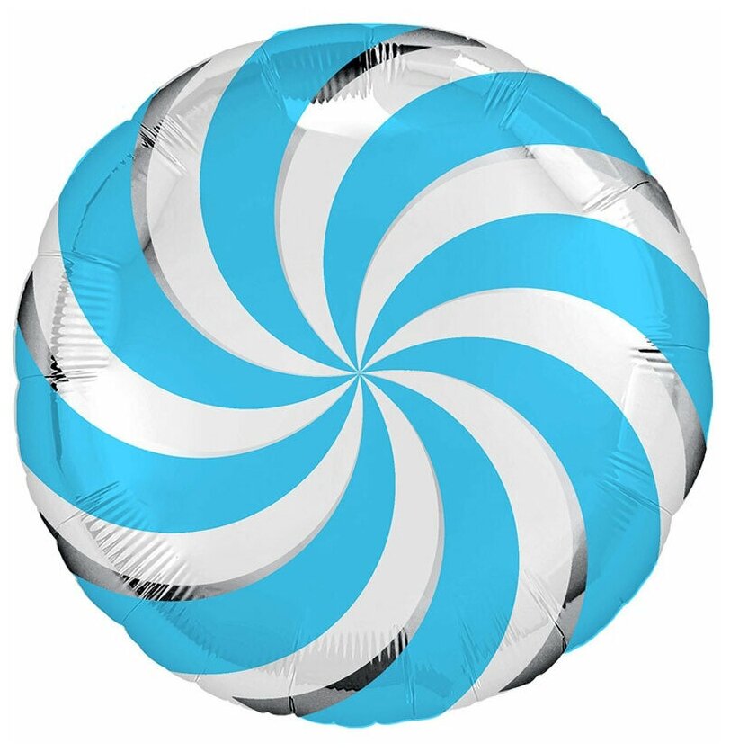 Воздушный шар фольгированный Agura Леденец, голубой, 46 см