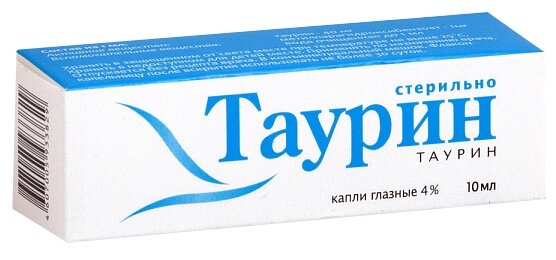 Таурин гл. капли, 4%, 10 мл, 1 шт.