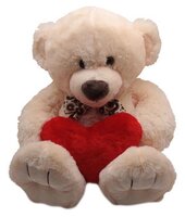 Мягкая игрушка Magic Bear Toys Медведь Берн бежевый с сердцем 50 см