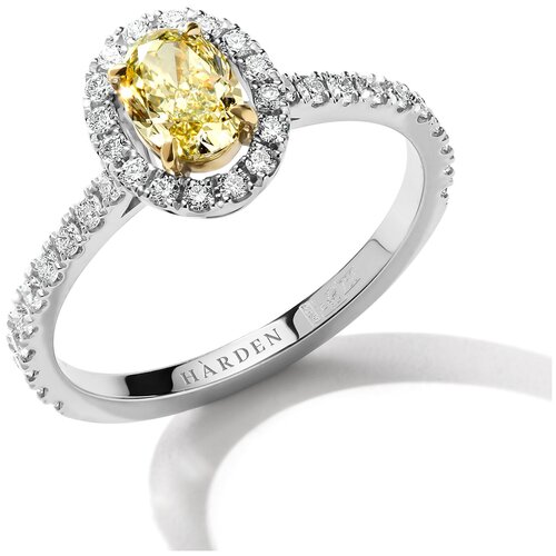 Кольцо из белого золота 585 пробы с жёлтым бриллиантом