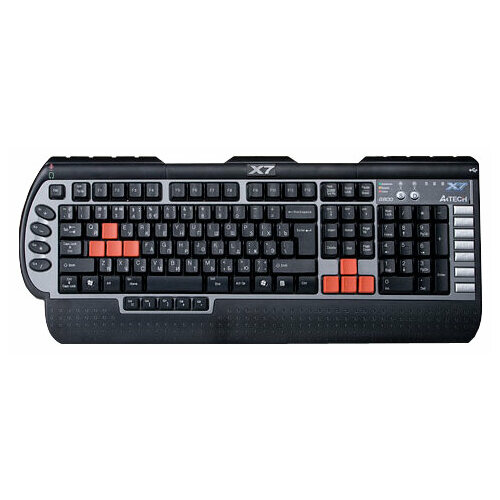 Клавиатура A4Tech X7-G800MU черный/серый PS/2 Multimedia for gamer (подставка для запястий)