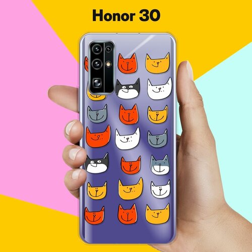 Силиконовый чехол Узор из котов на Honor 30 силиконовый чехол узор из котов на honor 9a