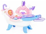 Детский набор для купания кукол: ванная (67 см) с аксессуарами и куклой-пупсом (35 см)