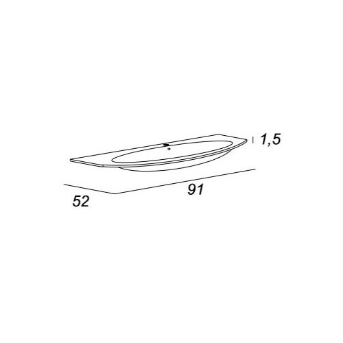 Стеклянная раковина 92x52 Cezares EDEN 82399 Extra light