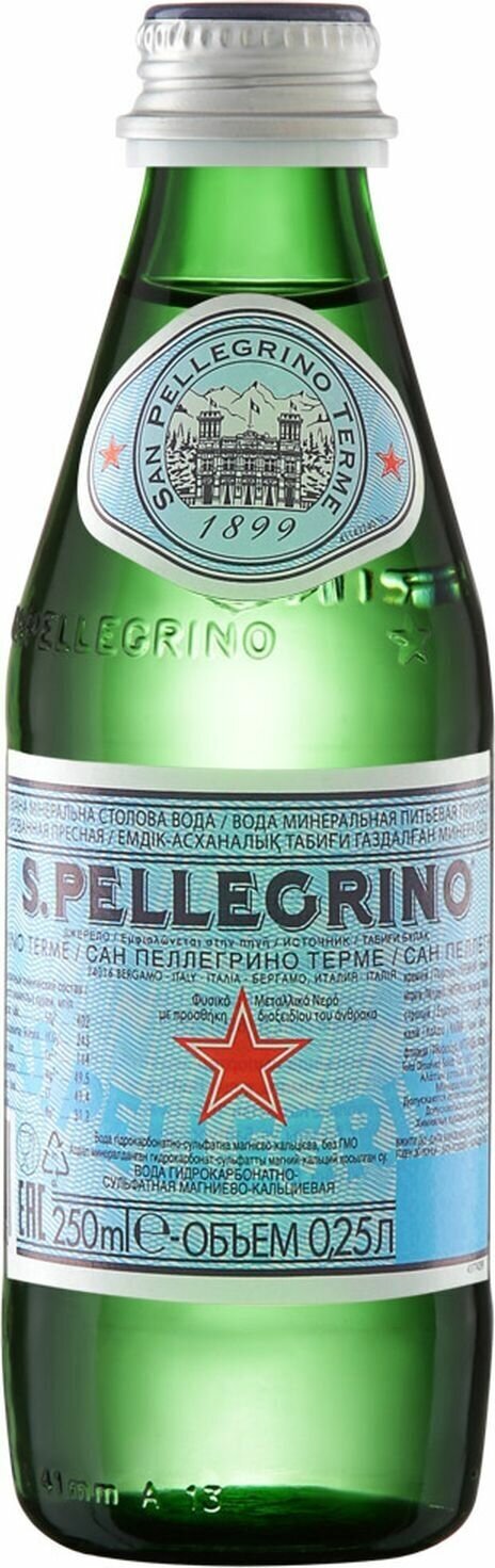 Вода минеральная S.Pellegrino, газированная, 0,25 л х 6 шт - фотография № 10