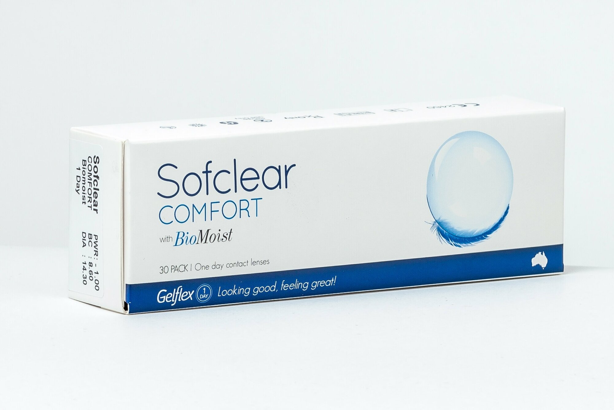 Контактные линзы Gelflex Sofclear Comfort One Day with Bio Moist 30 шт, R 8.6, D +1,00