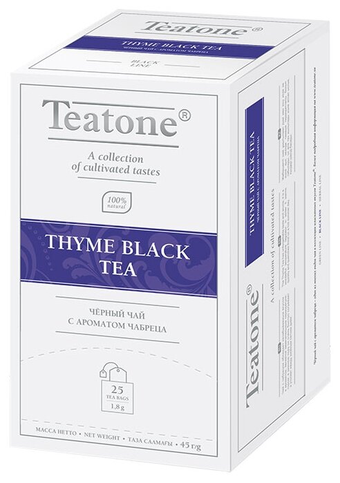 Чай черный Teatone с чабрецом 25 пак - фото №1