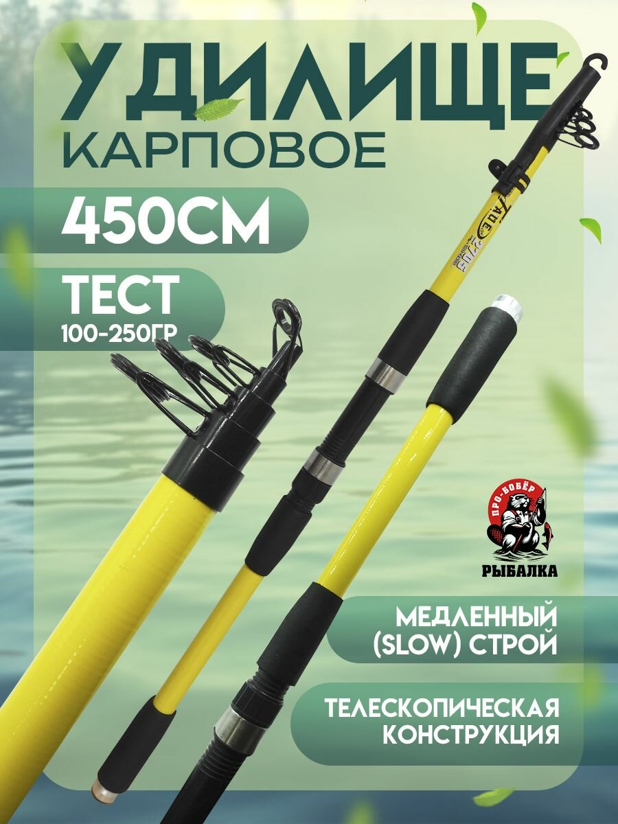 Удилище Бобёр "True Carp" TAUE, карповое, фидерное, медленное, 100-250г