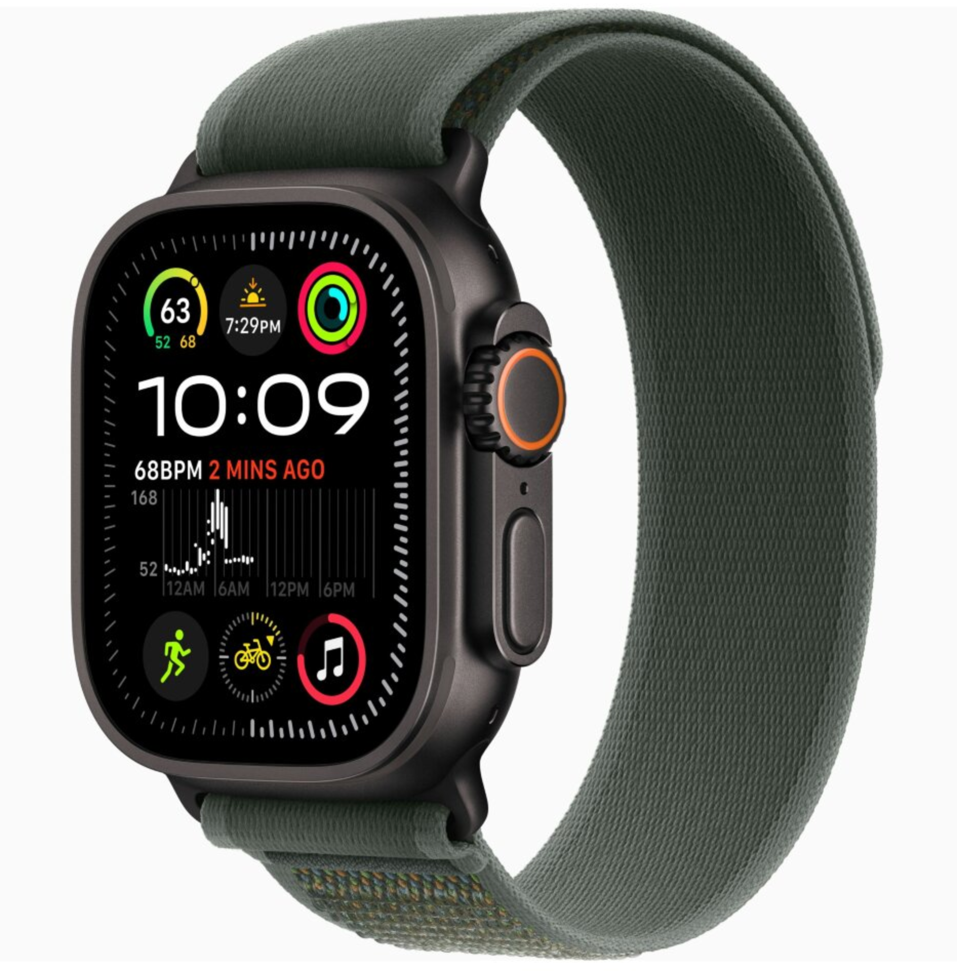 Смарт-часы Apple Watch Ultra 2 (2024) 49mm Black Titanium Case with Green Trail Loop M/L