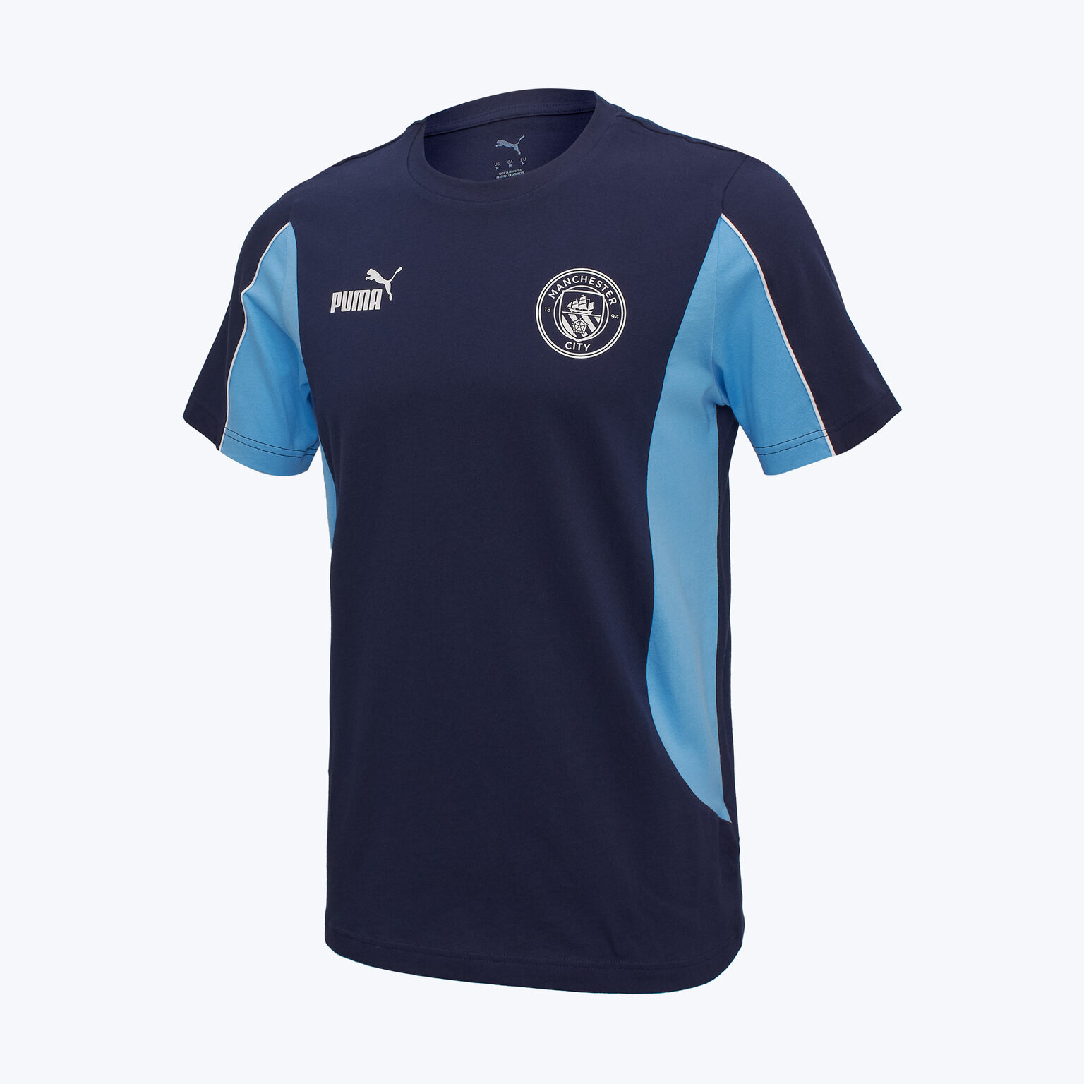 Футболка спортивная PUMA Manchester City, размер M, голубой/темно-синий