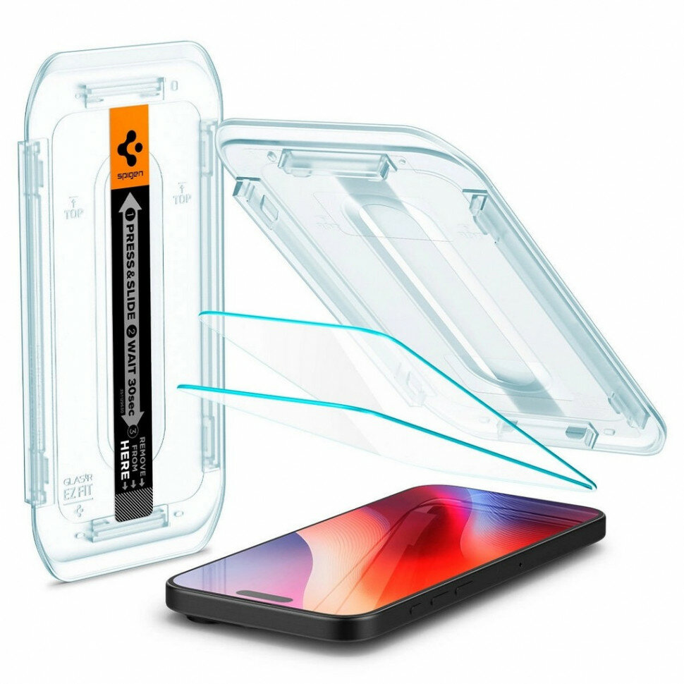 Защитное стекло Spigen Glas.tR EZ Fit для iPhone 16 Pro Max / 17 Pro Max 2 шт. в уп. (AGL07907) прозрачный